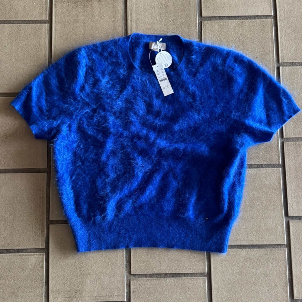 J. Crew Blue Brushed cashmere T-shirt